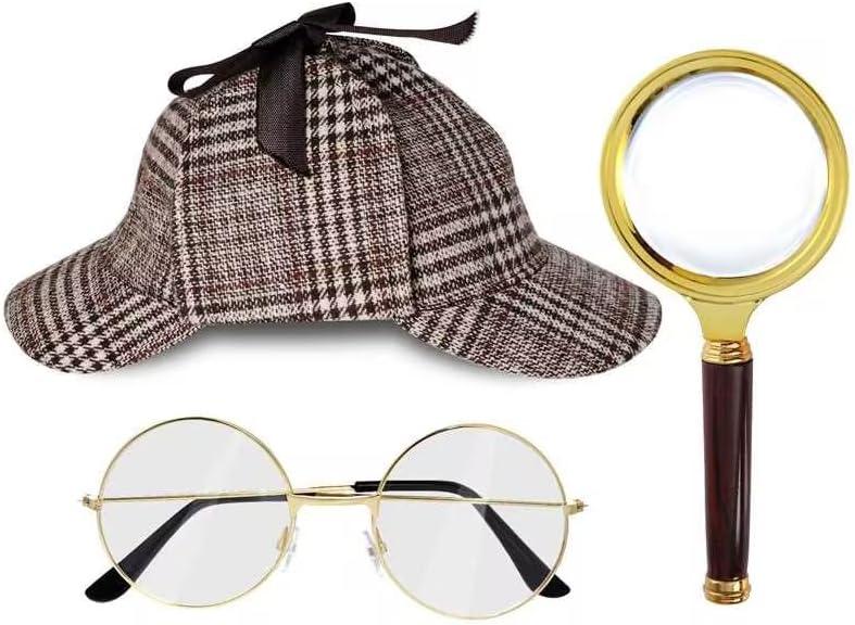 HOVEOX Detective Costume Accessory Set - Hat, Dress Up Costume, Prop for Halloween
