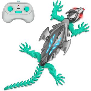 TWFRIC Wall Climbing Gecko Lizard, Robot Geckos Lizards Rechargeable Remote Control Car Toy RC Cars Toys for Kids RC Crawler for Boys & Girls Ages 6 & Up Halloween Christmas Birthday Gifts (Grey)