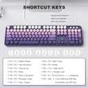 Atelus Computer Keyboard Wired, Plug Play USB Keyboard with Large Number Pad, Caps Indicators, Foldable Stands, Full Size Keyboard for Windows PC Laptop (Purple)
