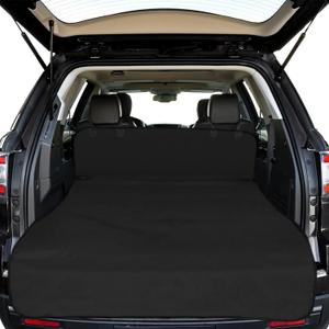 F-color SUV Cargo Liner for Dogs - Waterproof Pet Cargo Liner, Comfort Dog Cargo Cover with Bumper Flap Protector, Scrachproof for Large SUVs Sedans Trunks Vans, Black