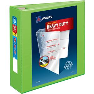 Avery Heavy-Duty View 3 Ring Binder, 3" One Touch EZD Rings, 670-Sheet Capacity, 3.5 Inch Wide Spine, Great for Home, School Supplies, Office, or Organization Needs, 1 Chartreuse Binder (79779)