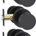 goldenwarm Black Door Knobs Interior, Heavy Duty Zinc-Alloy Privacy Matte Black Interior Door Knobs, Indoor Doorknobs for Bedroom, Bathroom (3 Pack) Black