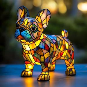 Dog lamp, French Bulldogu Lights, Cute Pet Resin Dog Desktop Night Lights, Vintage LED Table Lamps Home Decor, Animal Series Art Night Lights for Christmas BirthdayFrench Bulldogu (fadou)
