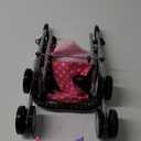 Fash N Kolor - Doll Stroller My First Baby Doll Strollers Toy - Flower Design with Basket in The Bottom- Doll Accessories 2 Free Magic Bottles Included (Polka Dot)