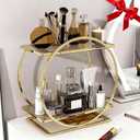 Perfume Organizer for Dresser, 2 Tier Bathroom Counter Organizers and Storage, Gold Makeup Organizer for Vanity, Bathroom Accessories & Decor, Skincare Perfume Trays Cosmetic Display Holder