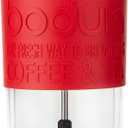 Plastic Insulated Double Wall Coffee and Tea Press (15oz (1 Count), Red)