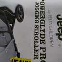 Delta Children - Jeep PowerGlyde Pro Jogging Stroller - 1-Step Back Brake & Hand Deceleration Disc Brakes for Speed Control - 1 Hand Fold, Soft Gray