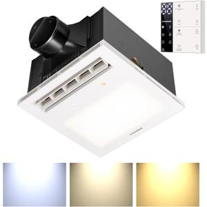 VIVOHOME Bathroom Exhaust Fan with 1800W PTC Heater, Humidity Sensor & LED Light, Ceiling Mount Ventilation Fan, 160 CFM DC Motor, 3 Color Temperatures, Remote Control, Oscillating Louver