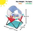 Bright Starts Pop 'N Jump Portable Baby Jumper, Foldable Indoor/Outdoor Baby Jumper with Sweet Treats with Sensory Activities, Ages 612 Months