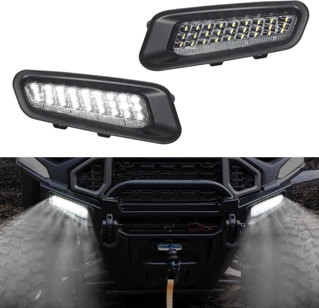 Front LED Bumper Lights Compatible with 2024 2025 Polaris Ranger XD 1500 Accessories Front Accent Lights Brush Guard Auxiliary DRL for Ranger CREW XD 1500 Replacement for 2889767