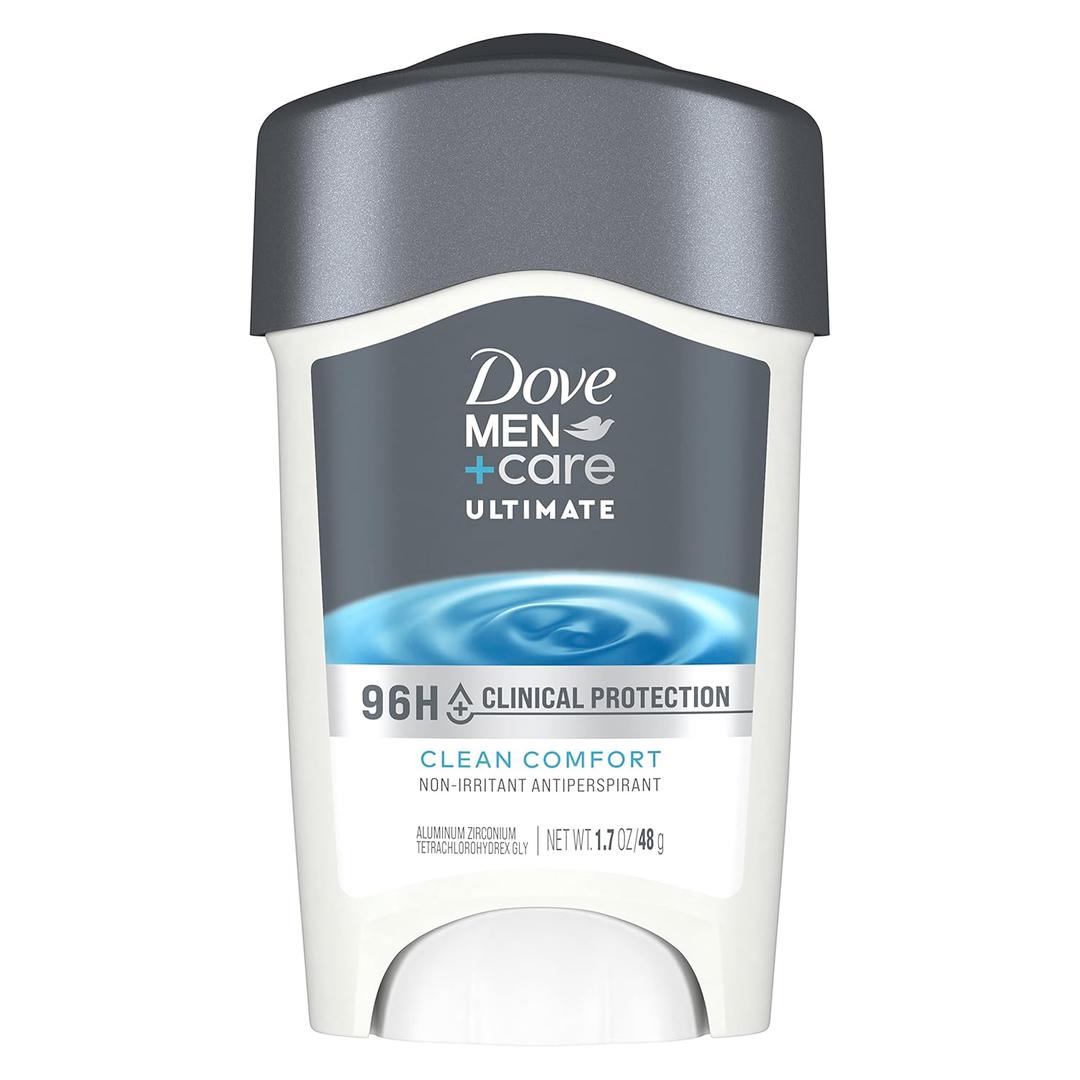 DOVE MEN + CARE Clinical Protection Antiperspirant Clean Comfort Stick for Men 96-Hour Sweat and Odor Protection Clinical Strength Antiperspirant with 1/4 Moisturizing Cream 1.7 oz