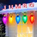 Super Jumbo C9 Christmas Pathway Lights - 11FT 5 LED Jumbo Christma Walkway Light, Multicolor Christmas Decoration Outside, Waterproof Giant Christma Lights Outdoor Decoration for Yard Holiday Lawn