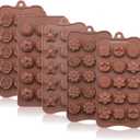 2 x Fewo 5 Pack Flower Chocolate Molds Set - BPA Free & Non-stick Silicone Tray for Hard Candy Gummy Keto Fat Bomb Jello Ice Cube Small Soap (16 Shapes, Rose, Daisy, Sakura, Sunflower, Tulip, Etc)