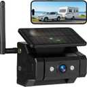Magnetic Solar Wireless Backup Camera, 1080P WiFi Hitch Camera for Truck RV Trailer, 9600mAh Battery Powered Rear View Camera for iPhone/Android/iPad, IP69 Waterproof, IR Night Vision, No Wiring