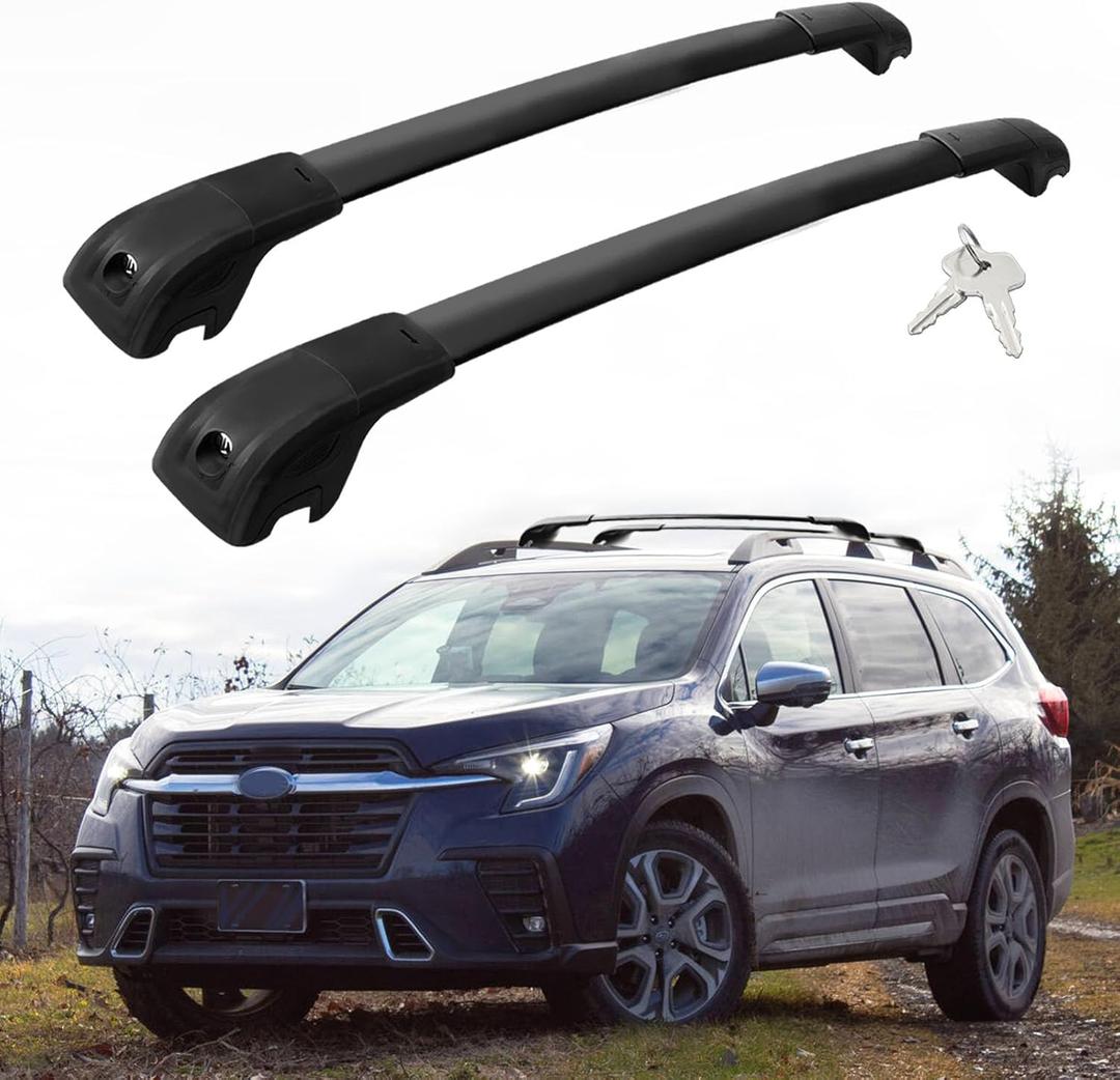 Lockable Roof Rack Cross Bars Compatible with 2019-2025 Subaru Ascent (Only for Raised Side Rails), 200 lbs Load Capacity Aluminum Cargo Bars for Rooftop Cargo Carrier Luggage Bike Black