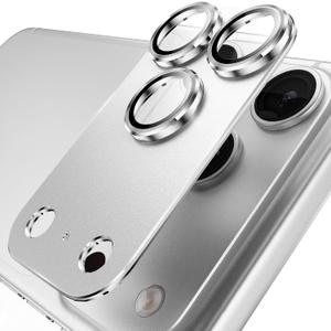 YWXTW Designed for iPhone 17 Pro Max Camera Lens Protector, [1:1 Perfect Fit] Full Coverage Matte Metal Tempered Glass Camera Screen Cover Accessories, Case Friendly (Silver, iPhone 17 Pro Max)