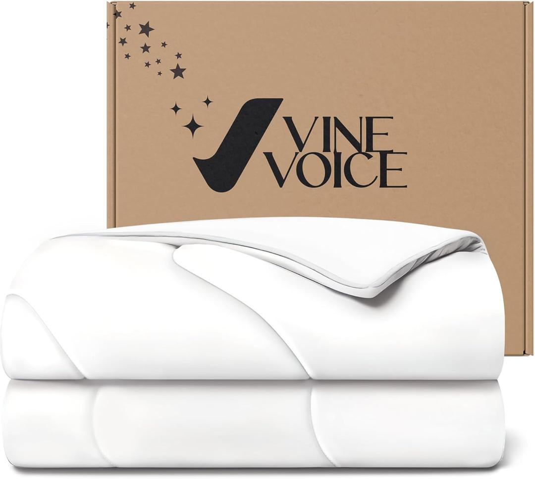 Cooling Blanket Comforter Hot Sleepers -Twin/Twin XL Duvet Insert, Double-Sided Cool Bedding for Night Sweats, Summer Lightweight Breathable Comforter(68 * 90inch, Arctic White) (Twin / Twin XL (68"x90"))
