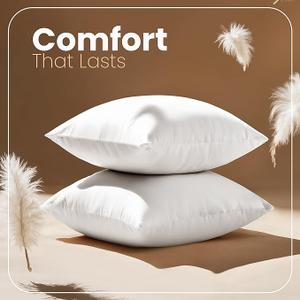 Utopia Bedding 27×27 Pillow Inserts, White Throw Pillows for Couch, 2 Pack | Indoor cushion inserts for bed, sofa & couch, Supportive & fluffy decorative pillows for everyday comfort, Set of 2, White
