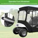 10L0L Golf Cart Enclosure Fit for 2 Passengers EZGO TXT RXV,600D Waterproof Snowproof Golf Buggy Keep Warm Cover, 2 Door Zippers 4-Side Clear Window and 4 Windproof Hooks Golf Cart Rain Cover, Black
