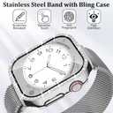Mesh Loop with Case Compatible for Apple Watch 46/45/44/42/41/40/38mm