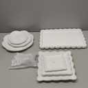 Mwellewm 10Pcs Cupcake Stand,Dessert Table Display Set, 4 White 3 Tired Cake Stand 6 Plastic Serving Trays for Party Cookie Rack Desert Tower Holder for Wedding Decor Baby Shower Tea Party Decorations