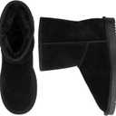 DREAM PAIRS Women's Shorty-New Mid Calf Winter Snow Boots (Black)