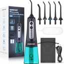 Cordless Water Dental Flosser Teeth Cleaner with Tips Case, INSMART Professional 300ML Tank DIY Mode USB Rechargeable Oral Irrigator for Home and Travel, IPX7 Waterproof 4 Modes Irrigate for Oral Care
