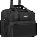 LYAUK Rolling Laptop Bag Men Women with Wheels, Anti Theft Rolling Briefcase for 17.3 inch Laptop, Water Resistant Overnight Computer Bag Laptop Briefcase for Travel/Work/Business, Black