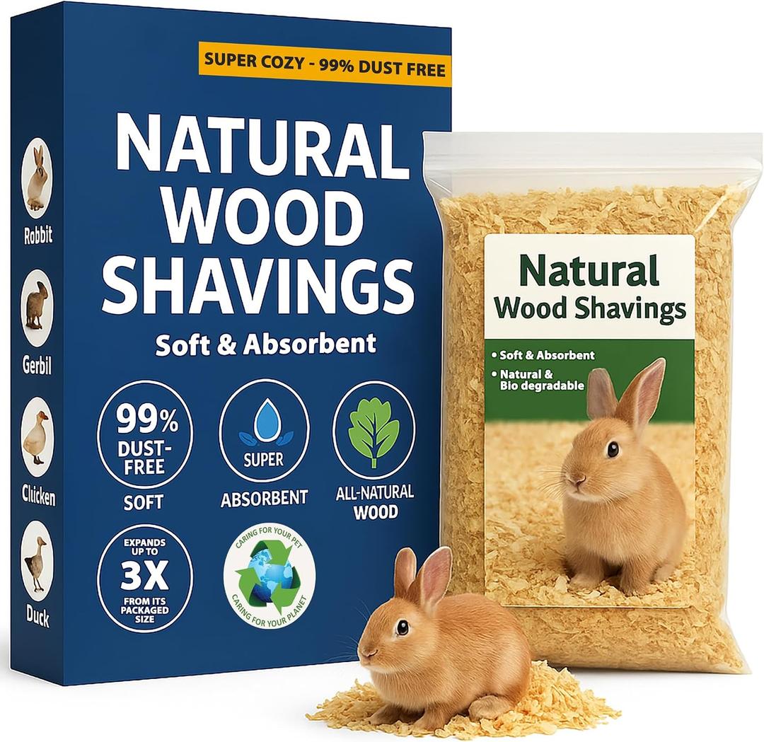 Greaton, Premium Natural Pine Bedding for Small Indoor and Outdoor Pets, Dust Free, Soft Shavings, Kiln Dried & Heat Treated, Beige