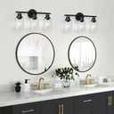 Unicozin Modern Bathroom Light Fixtures, 3 Light Vanity Lights, Black Wall Lamp with Clear Glass for Bathroom, Mirror, Living Room, Bedroom, Hallway, E26 Base