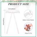 3 x 48 Pcs Glitter Velvet Bows for Valentine's Day Decorations Sparkle Valentine Bow for Gift Wrapping 5 x 7 Inch Premade Twist Tie Velvet Bows Ribbon Ornament 3/8'' Wide for Wreaths Decor(White)