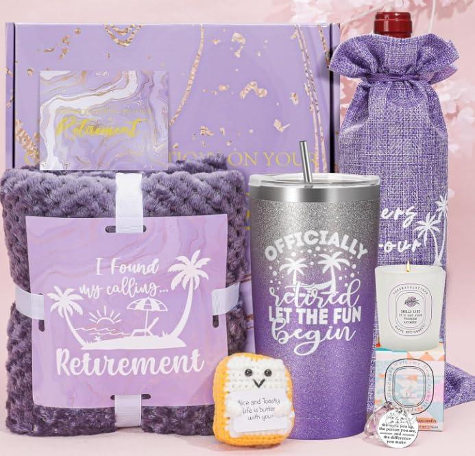 Retirement Gifts for Women 2025, Happy Retirement Gift for Women Nurse Teacher Coworker Boss, Best Funny Retired Gift Ideas Basket for Mom Grandma Retirement Gifts for Women 2025, Happy Retirement Gift for Women Nurse Teacher Coworker Boss, Best Funny Retired Gift Ideas Basket for Mom Grandma