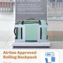 Hynes Eagle Rolling Backpack 42L Backpack with Wheels Airline Approved Carry on Luggage Laptop Travel Suitcase Bag for Women Men Mint Green