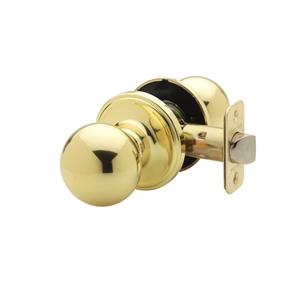 Copper Creek Passage Interior Door Knob – ANSI Grade-3 Certified, Modern Heavy Duty Handle, Easy Install and Reversible for Bedroom, Bathroom & Closets – Polished Brass (1 Pack)