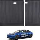 2nd Row Seatback Protector Compatible with Tesla Model 3 Highland 2024-2026 5 Seat Back Seat Cover Mat All Weather Cargo Liner Accessories | Custom Fit Trunk Protection (2PCS Backrest Protector)