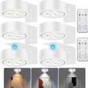 Picture Lights for Wall, 3 Lighting Modes Magnetic Art Display Light,Battery Operated Led Painting Light with Remote Control Dimmable & Timer,6Pack White