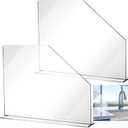 Vesici 2 Pcs Clear Acrylic Sink Splash Guard Freestanding Panel Barrier with Easy Reach Cutaway Kitchen Guard Protective Splatter Barrier for Home Hospital(23.625" Length, 18" Height, 4.5" Base)