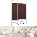 Medical Privacy Screen on Wheels, Foldable Medical Room Divider with Lockable casters, Waterproof Nylon Panel, Portable Privacy Screen for Room, Easy to Clean (Coffee 3 Panels)
