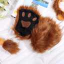FRCOLOR Lion Costume Adult Lion Ears Tail Paws Set Brown Furry Animal Ears Headband Halloween Costume Accessories for Cosplay Animal Party