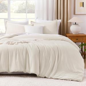 Litanika King Size Comforter Set, 3 Pieces Lightweight Solid Bedding Comforter Set, Fluffy Down Alternative Bed Set, Beige