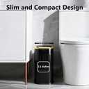 TIPGO Bathroom Trash Can with Lid, 2.1 Gallon / 8 Liter Small Garbage Can, Press Top Bin, Stainless Steel Wastebasket with Pop-Up Lid for Bedroom, Living Room, Office (Black)