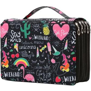 Portable Colored 250 Slots Pencil case Organizer with Printing Pattern for Watercolor Pens or Markers, Pencil Case Organizer for Artist