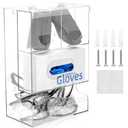 FOUR E'S SCIENTIFIC Acrylic Safety Glasses Dispenser, Wall Mount or Countertop Glove Box Organizer Storage Bin Holder Shoe Covers Tissue Box Shelf Multi-Function for Lab, Industrial, Factory, Office