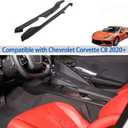 2 x Armrest Box Side Panel Trim Cover Compatible with Chevrolet Corvette C8 2020-2026, ABS Driver Side Panel Trim, Co-Pilot Side Center Console Cover Trim Kit 2Pcs (Carbon Fiber Pattern Black)