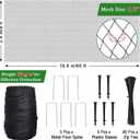 Bird Netting for Garden,8 X 65 Ft Reusable Protective Garden Netting Cover for Plants Fruit Trees Vegetables, 5/8in Mesh Heavy Duty Poultry Fence Animal Barrier with Ties and Staples