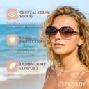 FEISEDY Polarized Women Square Sunglasses Sparkling Composite Shiny Frame B2289