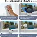 INFIYA 2K No Drill Window Camera-2 Pack 2.4Ghz & 5Ghz WiFi Dome Cameras for Home Security for Indoor & Outdoor Monitoring, Color Night Vision, Human Detection, 24/7 Recording, Ideal for Apartment, K1