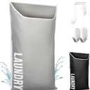 Hanging Laundry Hamper Bag XL 40x22", Space Saving over the Door Storage Bags, Behind the Door Hampers for Dirty Clothes & Wall Mounted Basket for Bathroom, Organizer for Small Room Spaces RV (1-Pack, Gray)