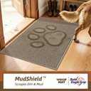 Dog Paw Doormats 24''x36'' for Dirty Paws, Washable Entryway Floor Rugs Dirt Trapper with TPR Backing, Absorbent Low Profile Doormat for Front Door, Hallway, Entryways, Beige