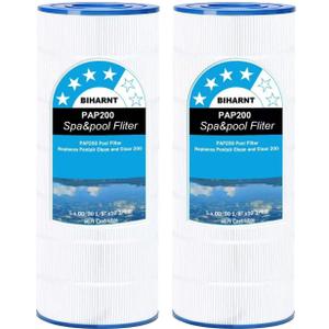CC200 Pool Filter Compatible with Pentair Clean and Clear 200, CC200, PAP200,Unicel C-9419, Ultral-C5, PP-C5, Filbur FC-0688, R173217,Aladdin 29902, Baleen AK-8005, 200 sq.ft Cartridge (White-2 Pack)